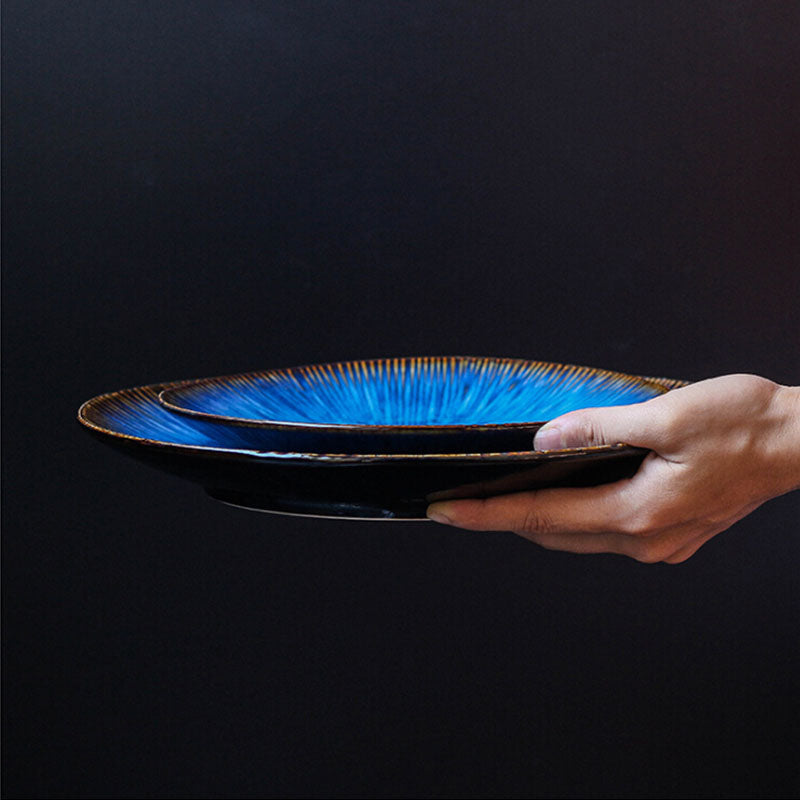 Azure Deep Blue Ceramic Plate